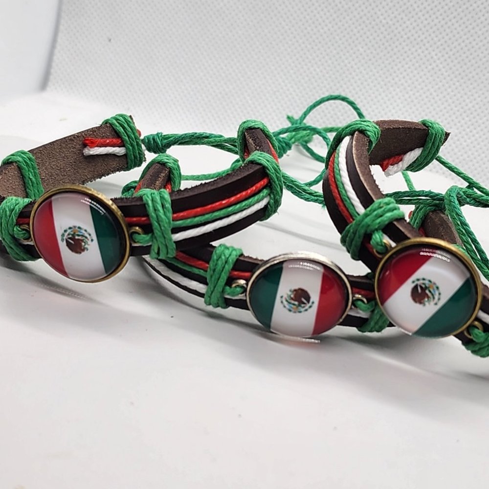 Brand New Mexican Flag Adjustable Bracelet Show your Mexican pride - Picture 2 of 4